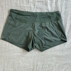 Lululemon Speed Short, 4” inseam, Size 8, Sage green.